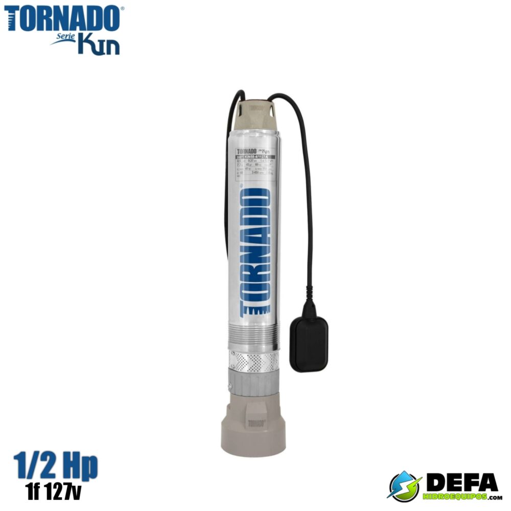 Bomba sumergible Tornado KIN58-4/1127A 1/2 HP 1F 127V tipo bala
