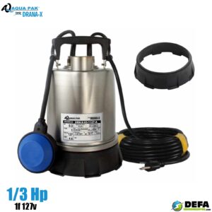 Bomba sumergible Aqua Pak DRN-X-03-1127-A 0.33 hp 1f 127v