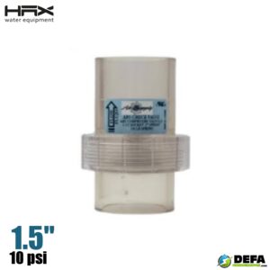 V?lvula check marca Hax serie 112500 transparente 1.5" de resorte  con tuerca union