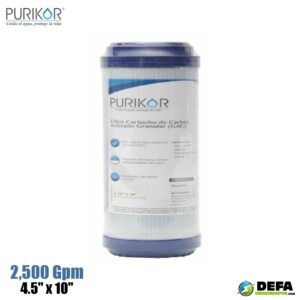 Filtro Cartucho de Carbon Activado Granular (GAC) Purikor PKCGAC4.5X10