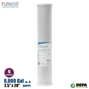 Filtro Cartucho de Carbon Activado Block (CTO) Purikor PKCCTO2.5X20X5