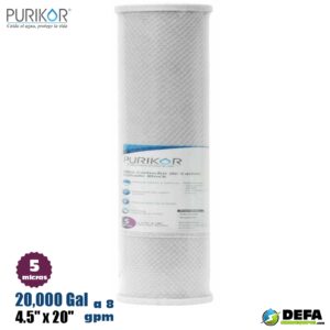 Filtro Cartucho de Carbon Activado Block (CTO) Purikor PKCCTO4.5X20X5