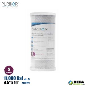 Filtro Cartucho de Carbon Activado Block (CTO) Purikor PKCCTO4.5X10X5