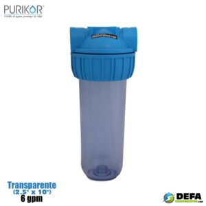 Portafiltro para Cartucho Purikor PKPFT-10X0.75P Transparente 6 gpm