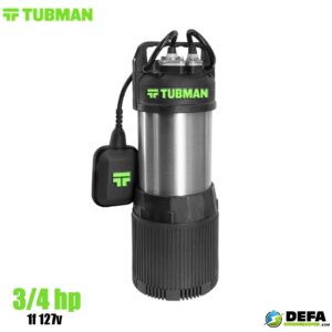 Bomba sumergible Tubman TM-S3-50A-1127 3/4 hp 1f 127v