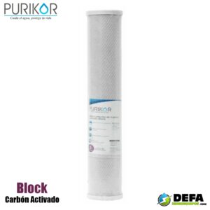 Filtro Cartucho de Carbon Activado Block (CTO) Purikor PKCCTO2.5X20X5