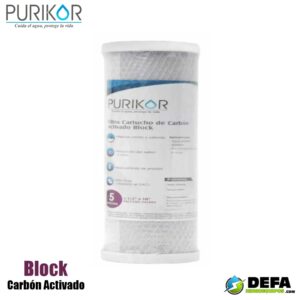 Filtro Cartucho de Carbon Activado Block (CTO) Purikor PKCCTO4.5X10X5