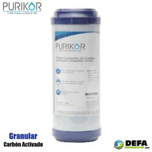 Filtro Cartucho de Carbon Activado Granular (GAC) Purikor PKCGAC4.5X20