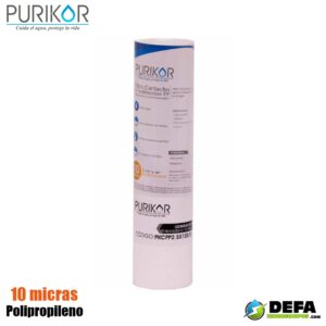 Filtro Cartucho de Polipropileno Termofusionado Purikor PKCPP2.5X10X10