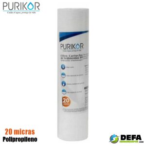 Filtro Cartucho de Polipropileno Termofusionado Purikor PKCPP2.5X20X20