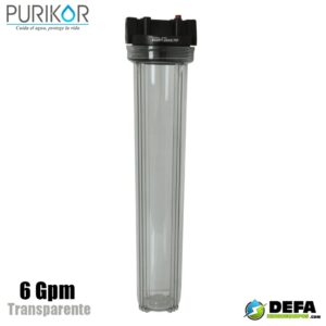 Portafiltro para Cartucho Purikor PKPFT-20X0.75P Transparente 6 gpm