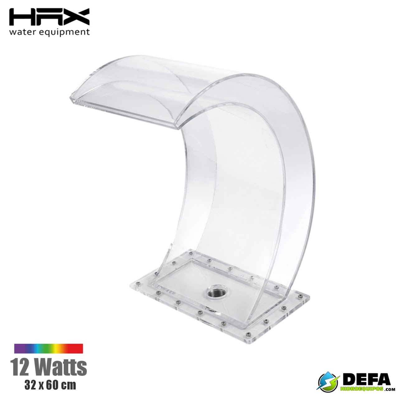 Cascada tipo arco de gancho de acrilico WF-300L 32x60cm con iluminacion LED 12W 12VCD