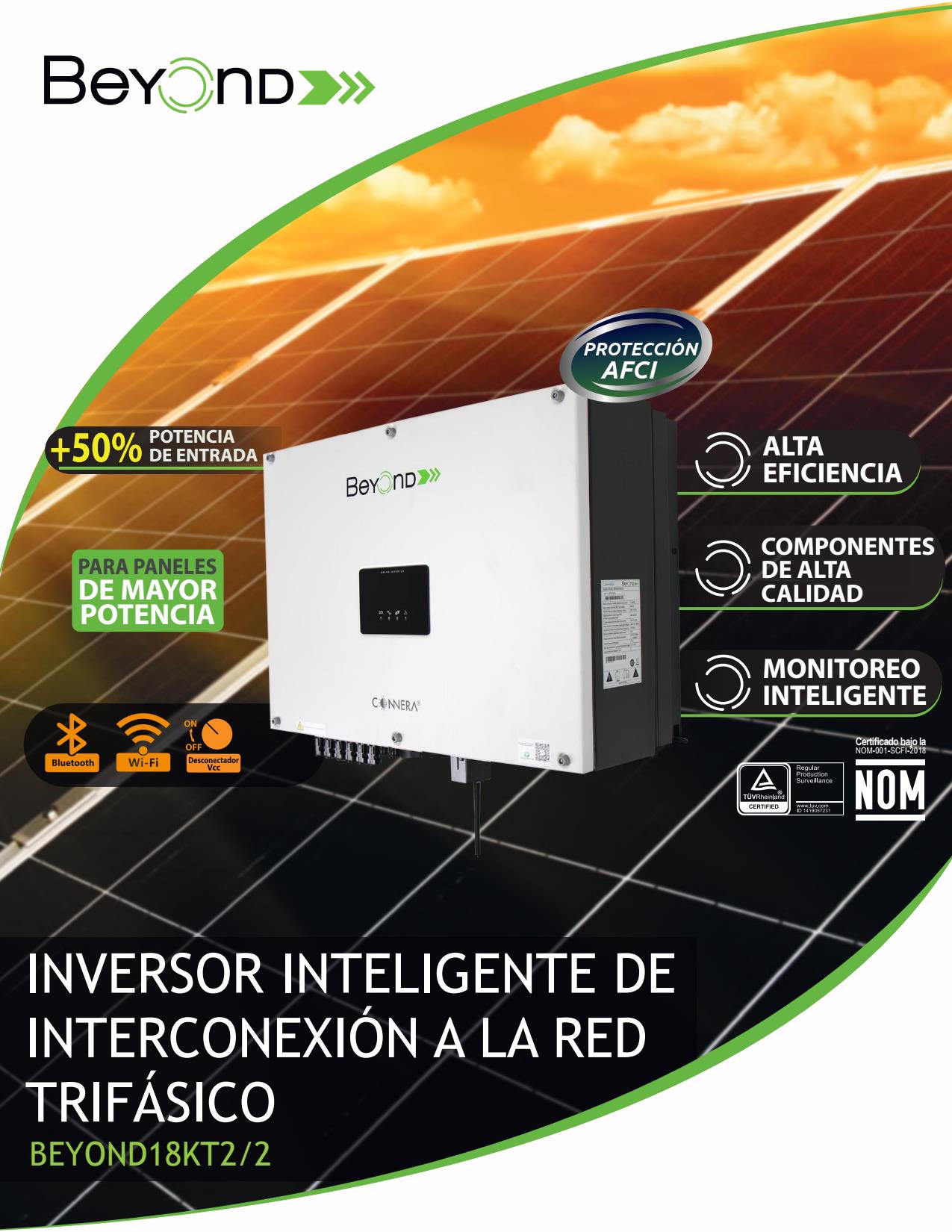 Inversor interconectado sin trasformador Connera BEYOND18KT2/2 18,000w 1f 230v - Imagen 2