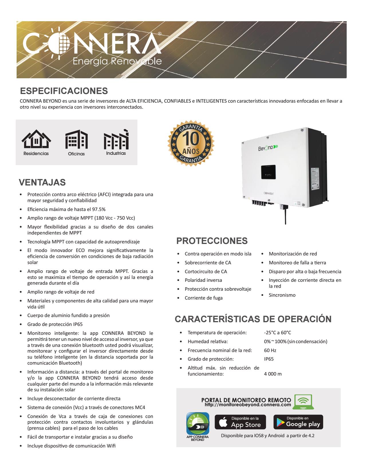 Inversor interconectado sin trasformador Connera BEYOND18KT2/2 18,000w 1f 230v - Imagen 3