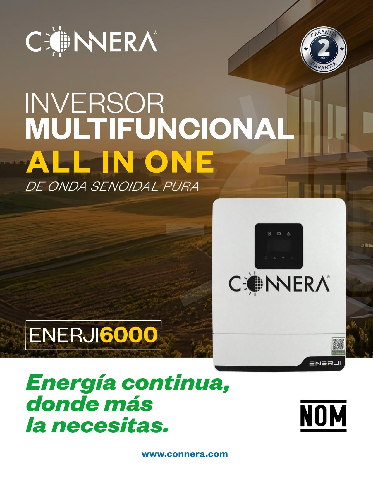 Inversor multifuncion Connera ENERJI6000-48V/230 6,000w 230 vca - Imagen 2