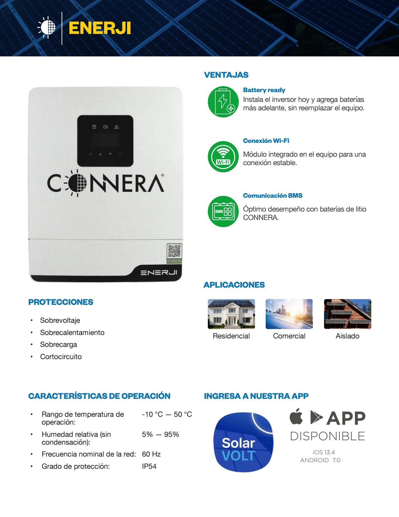 Inversor multifuncion Connera ENERJI6000-48V/230 6,000w 230 vca - Imagen 3