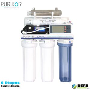 Sistemas de osmosis inversa POU Purikor PKRO200-6UVPM 200 gpd 6 etapas
