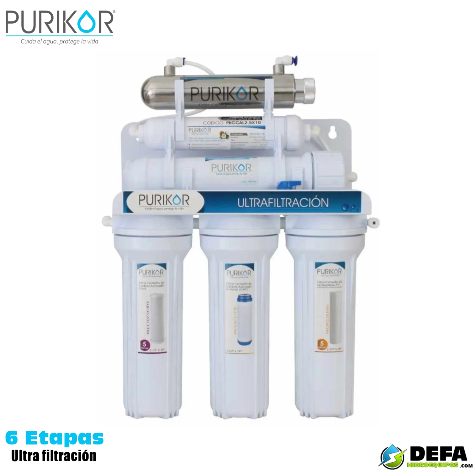 Sistema de Ultrafiltracion POU Purikor PKUF-6UV 6 etapas