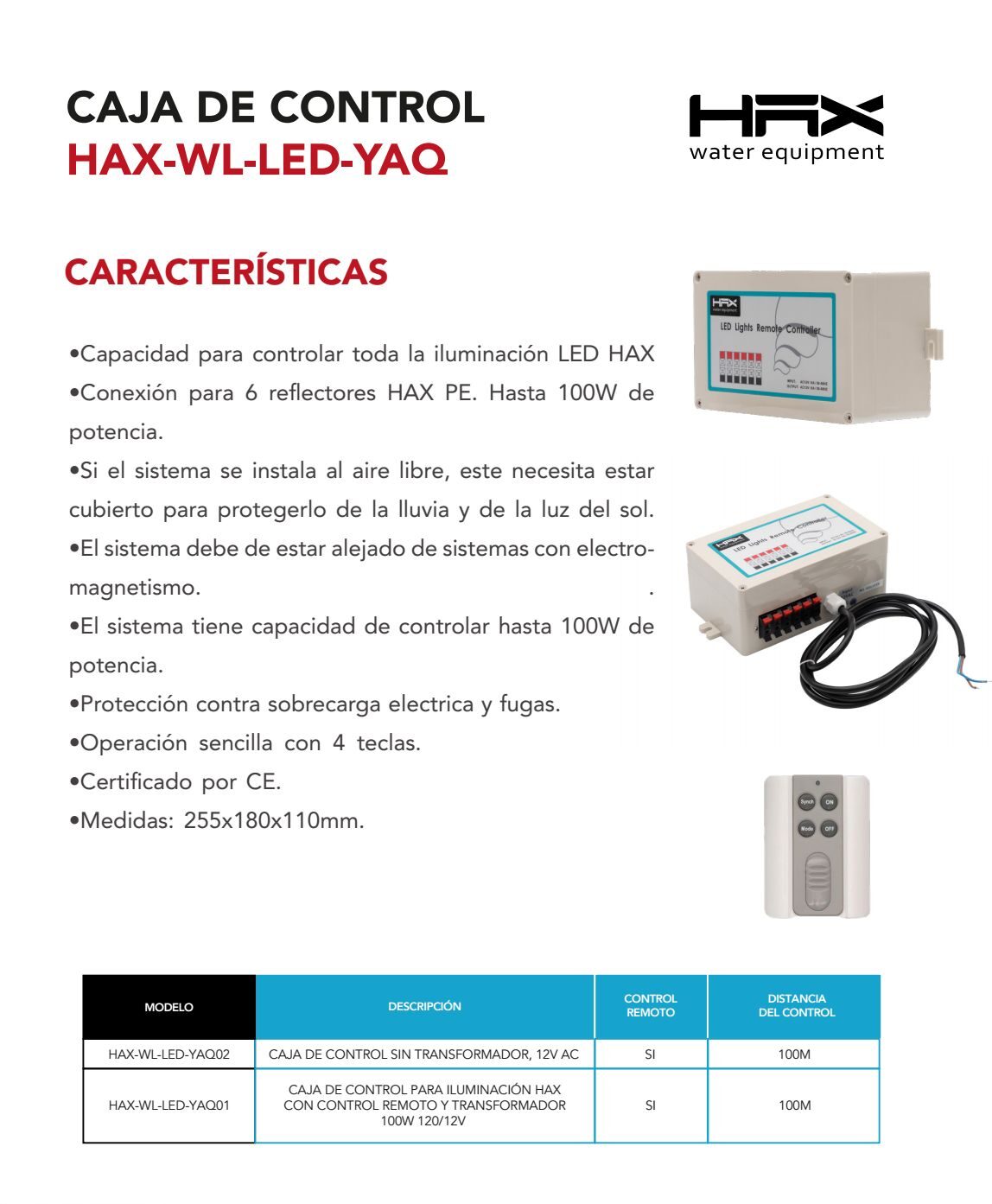 Caja de control para iluminacion Hax WL-LED-YAQ02 con control 100w 12v - Imagen 2