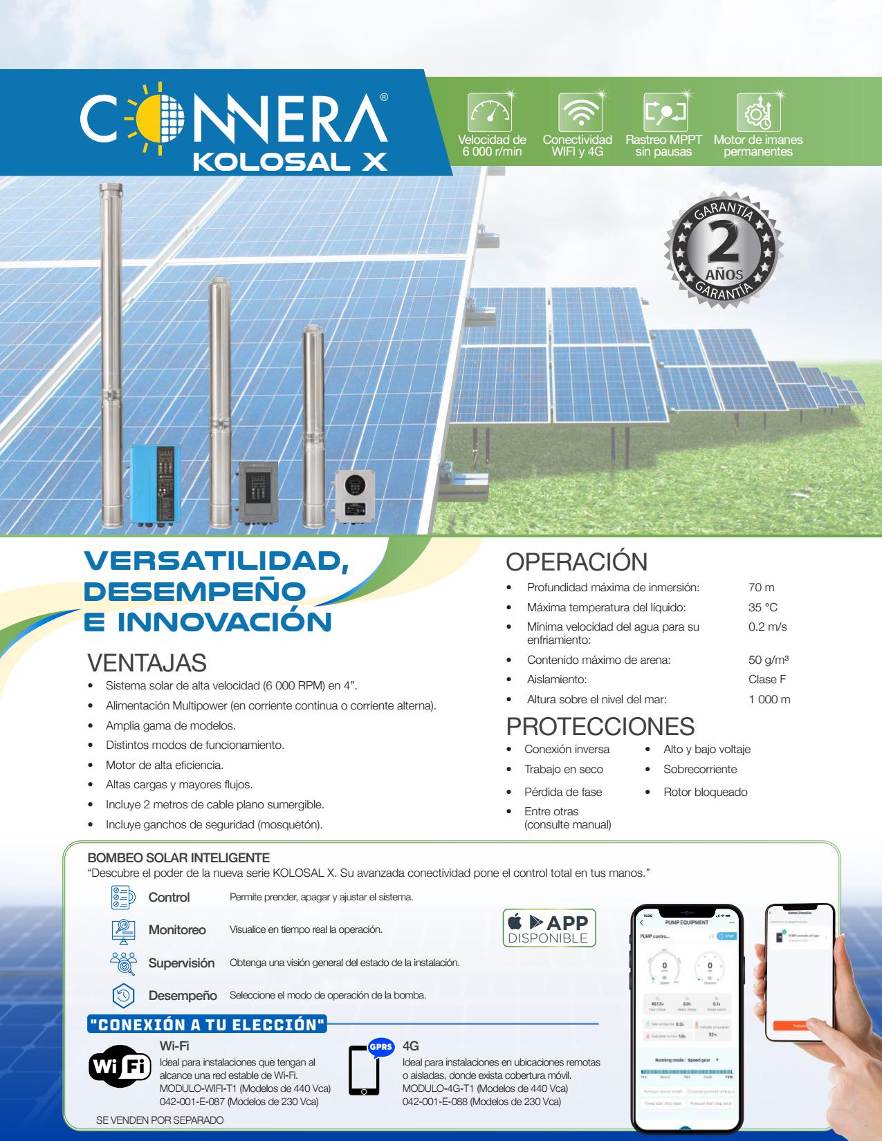 Bomba sumergible tipo bala inteligente solar Connera KOLOSAL X - Imagen 3